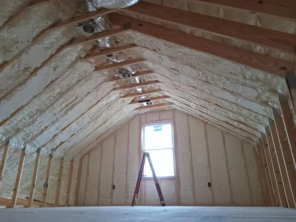 Spray foam roofing application for Crawl Space Insulation project in Offutt AFB